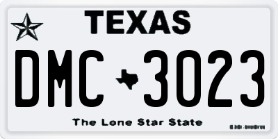 TX license plate DMC3023