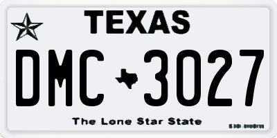 TX license plate DMC3027