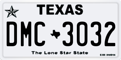 TX license plate DMC3032