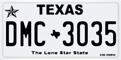 TX license plate DMC3035