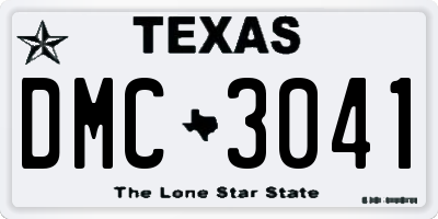 TX license plate DMC3041