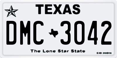 TX license plate DMC3042