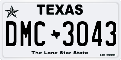 TX license plate DMC3043