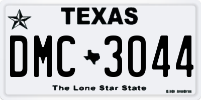 TX license plate DMC3044