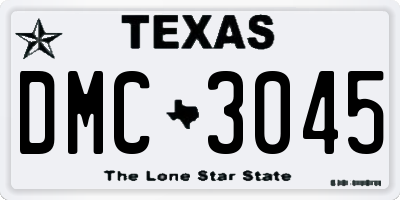 TX license plate DMC3045