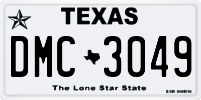 TX license plate DMC3049