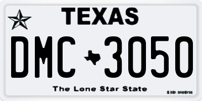 TX license plate DMC3050