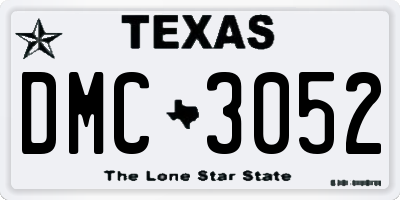 TX license plate DMC3052