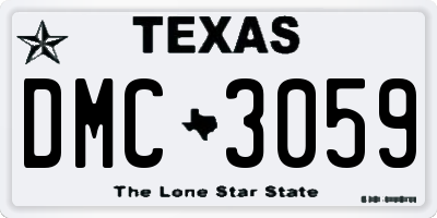 TX license plate DMC3059