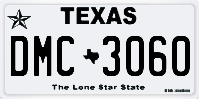 TX license plate DMC3060