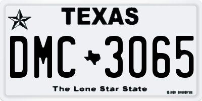 TX license plate DMC3065