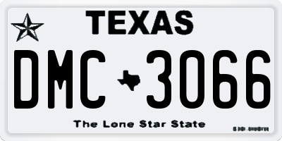 TX license plate DMC3066