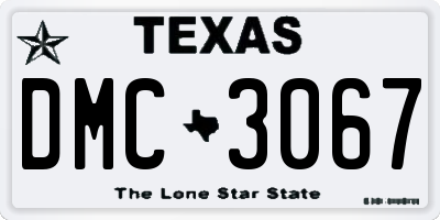 TX license plate DMC3067