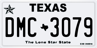 TX license plate DMC3079