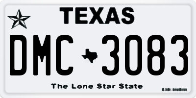 TX license plate DMC3083