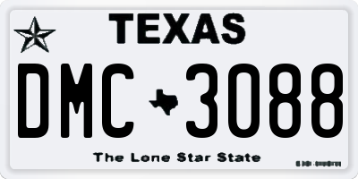 TX license plate DMC3088