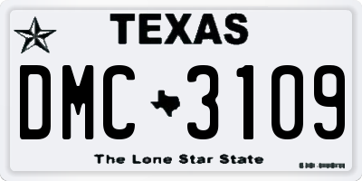 TX license plate DMC3109