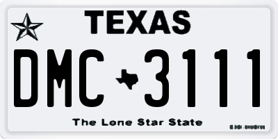 TX license plate DMC3111