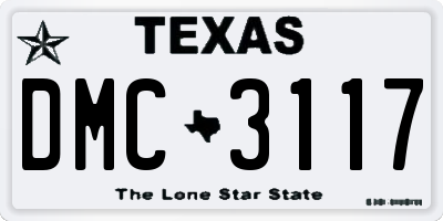 TX license plate DMC3117