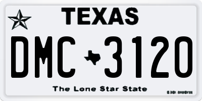 TX license plate DMC3120