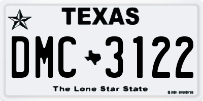 TX license plate DMC3122