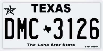 TX license plate DMC3126