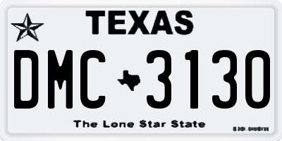 TX license plate DMC3130
