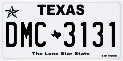 TX license plate DMC3131