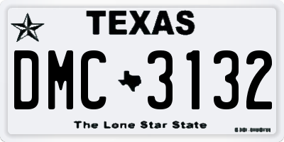 TX license plate DMC3132