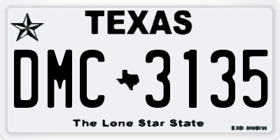 TX license plate DMC3135