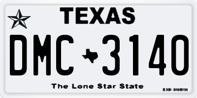 TX license plate DMC3140
