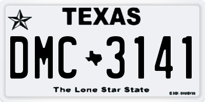 TX license plate DMC3141