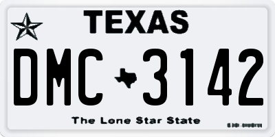TX license plate DMC3142