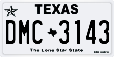 TX license plate DMC3143