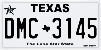 TX license plate DMC3145