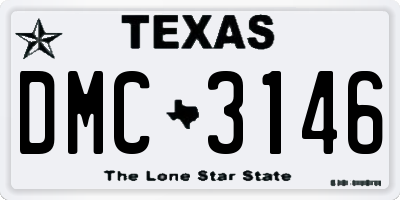 TX license plate DMC3146