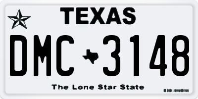 TX license plate DMC3148