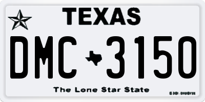 TX license plate DMC3150
