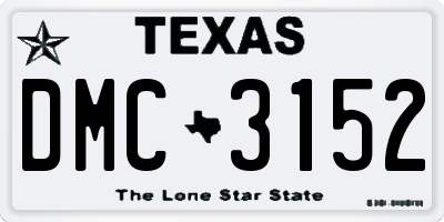 TX license plate DMC3152