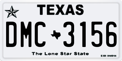 TX license plate DMC3156