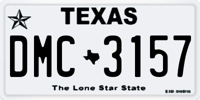 TX license plate DMC3157
