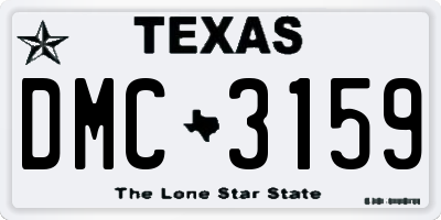 TX license plate DMC3159