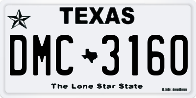 TX license plate DMC3160
