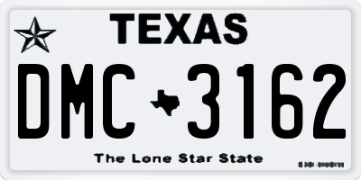 TX license plate DMC3162