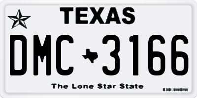 TX license plate DMC3166