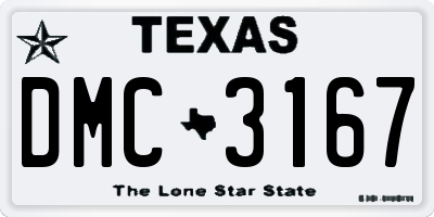 TX license plate DMC3167