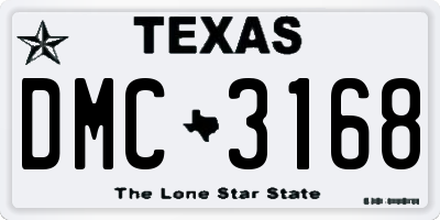 TX license plate DMC3168