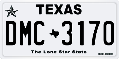 TX license plate DMC3170