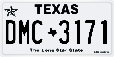 TX license plate DMC3171