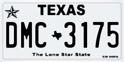 TX license plate DMC3175